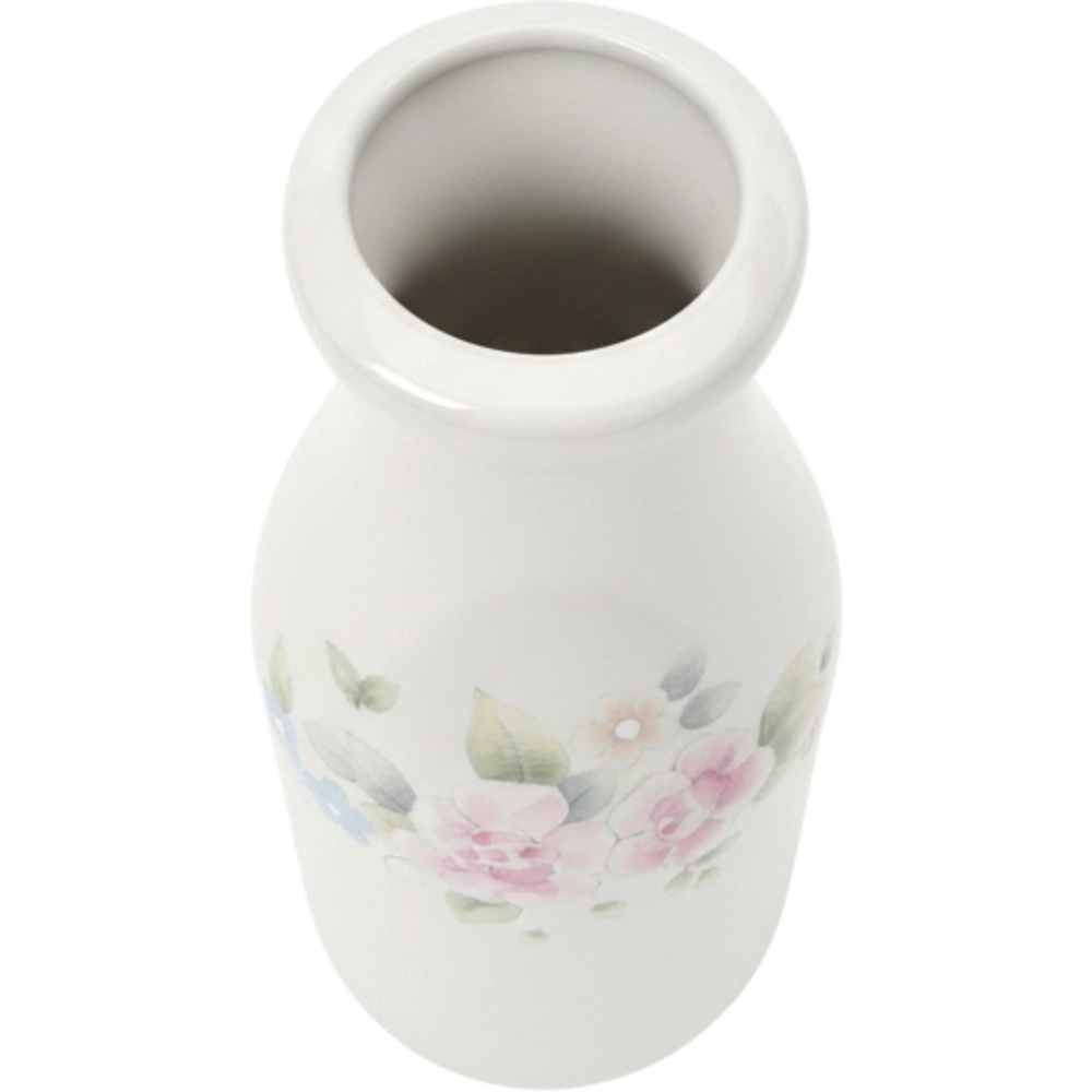 Pfaltzgraff Tea Rose Stoneware Milk Bottle Vase Vintage Floral Bud Jug USA